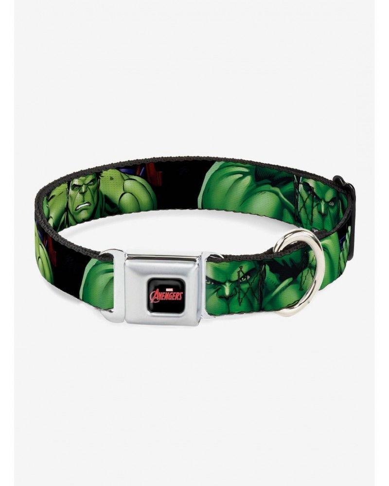 Marvel Hulk Close Up Poses Seatbelt Buckle Dog Collar $8.22 Pet Collars