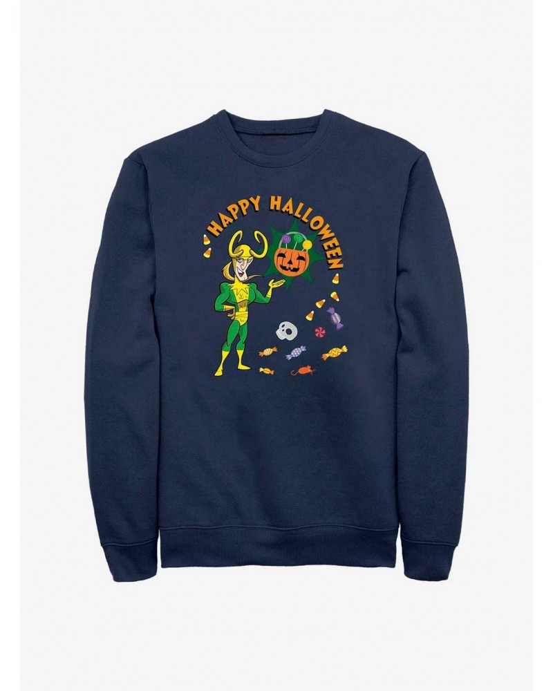 Marvel Loki Happy Halloween Sweatshirt $15.13 Sweatshirts